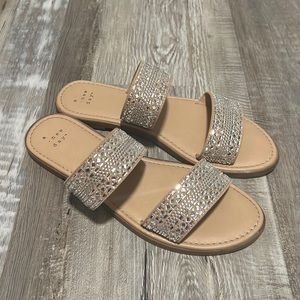 Sparkly double strap slides